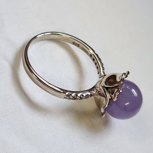 JOY Jade of Yesteryear LAVENDER JADE ring Sterling Silver 925 - SIZE 9 - Picture 8 of 16